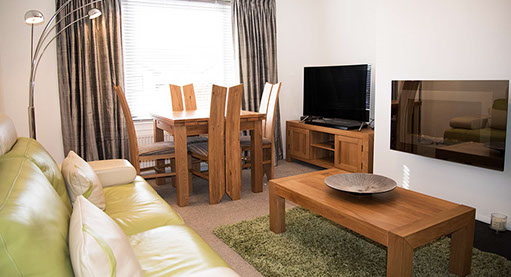 Glamaig Place living room self catering accommodation in Portree on the Isle of Skye